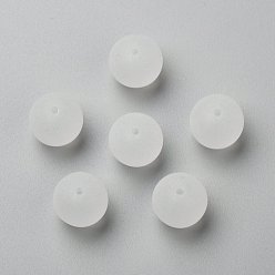 Clear Transparent Acrylic Ball Beads, Frosted Style, Round, Clear, 14mm, Hole: 2mm, about 335pcs/500g
