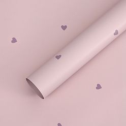 Misty Rose 20 Sheet Heart Pattern Valentine's Day Gift Wrapping Paper, Square, Folded Flower Bouquet Wrapping Paper Decoration, Misty Rose, 580x580mm