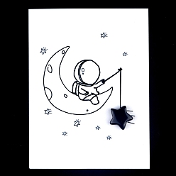 Обсидиан Украшение из резных фигурок из натурального обсидиана, для домашнего украшения рабочего стола, Подарочная карта своими руками с вдохновением, звезда, 15x15 мм