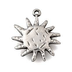 Нержавеющая Сталь Цвет 304 подвески из нержавеющей стали, очарование солнца, анти-тускнение, цвет нержавеющей стали, 16.5x15x2.5 мм, отверстие : 1 мм