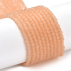 пшеница Стеклянные бусины из имитации нефрита, граненые круглые, цвет пшеницы, 2x2 мм, отверстие : 0.6 мм, около 160~178 шт / нитка, 13.58 ~14.17 дюйм (34.5~36 см)