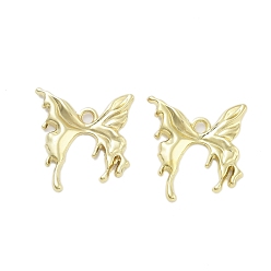 Золотой Стойки подвески обшивки сплава, бабочка, золотые, 25.5x23.5x3 мм, отверстие : 2.5 мм