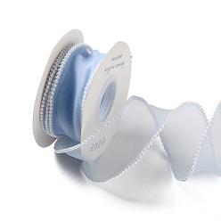 Светло-Синий 5 ярдов сетчатой ленты с жемчужной окантовкой из АБС-пластика для изготовления бантов, Подарочная упаковка, голубой, 1-5/8 дюйм (40 мм)