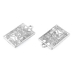 Antique Silver Rack Plating Alloy Pendants, Cadmium Free & Nickel Free & Lead Free, Tarot Charms, Antique Silver, The Lovers VI, 23.5x14.5x1.5mm, Hole: 1.8mm