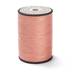Легкий Лосось Круглая вощеная нить из полиэстера, микро шнур макраме, витой шнур, для шитья кожи, светлый померанцевый, 0.55 мм, около 131.23 ярдов (120 м) / рулон