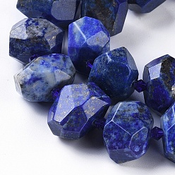 Lapis Lazuli Natural Lapis Lazuli Beads Strands, Faceted, Nuggets, 13~17x15~21x13~17mm, Hole: 0.8mm, about 22pcs/strand, 15.3 inch(39cm)