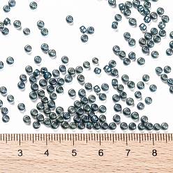 (1852) Denim Blue Lined Crystal Rainbow TOHO Round Seed Beads, Japanese Seed Beads, (1852) Denim Blue Lined Crystal Rainbow, 8/0, 3mm, Hole: 1mm, about 1110pcs/50g