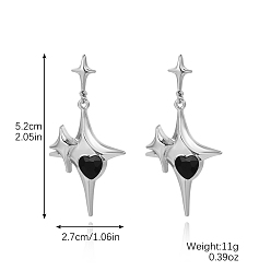 Звезда Серьги-подвески из сплава на тему Хэллоуина, со стеклянным стразом для женщин, платина, звезда, 52x27 мм