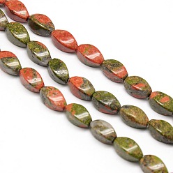 Unakite Natural Twist Unakite Beads Strands, 12x6x6mm, Hole: 1mm, about 33pcs/strand, 15.74 inch