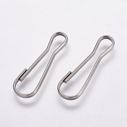 Stainless Steel Color Tarnish Resistant 304 Stainless Steel Snap on Bails, Stainless Steel Color, 28x9x2mm