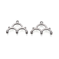 Черный Цвет Металла Латунные люстры ссылки компонент, без кадмия, без никеля и без свинца, облако, металлический черный , 12x18x2.6 мм, Отверстие : 1 мм & 0.8 мм