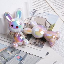 Peru UV Plating Opaque Acrylic Beads, Rabbit, Peru, 38.6x20x12mm, Hole: 2.5mm
