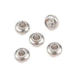 Platinum Brass Beads, Rondelle, Rack Plating, Long-Lasting Plated, Lead Free & Cadmium Free, Platinum, 3x2mm, Hole: 1.2mm