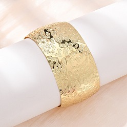 Настоящее золото 18K Браслеты-манжеты из кованой латуни для женщин, без кадмия и без свинца, долговечный, стойки покрытие, реальный 18 k позолоченный, внутренний диаметр: 2.38 дюйм (6.05 см)