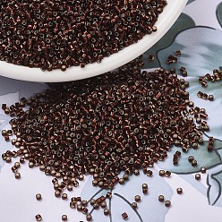 (DB1684) Глазированный Темный Корнеплод с Серебряной Подкладкой Бусины miyuki delica, цилиндр, японский бисер, 11/0, (дБ 1684) глазированное темное корневое пиво с серебряной глазурью, 1.3x1.6 мм, отверстия: 0.8 мм, около 20000 шт / мешок, 100 г / мешок