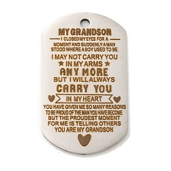 Нержавеющая Сталь Цвет Не тускнеющие 201 подвески из нержавеющей стали, подвески с хвалебными посланиями, овал со словами-подвесками, цвет нержавеющей стали, 49x28x2 мм, отверстие : 3 мм