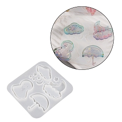 Белый DIY силиконовые формы для кулона, изготовление украшений, формы для литья смолы, для уф-смолы, изготовление ювелирных изделий из эпоксидной смолы, разнообразные, белые, 104x109x11 мм