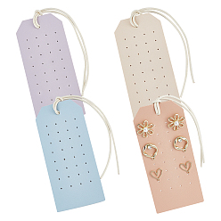 (52) Непрозрачная лаванда 4шт 4 цвета искусственная кожа серьги-гвоздики органайзер держатель, портативный держатель для ювелирных сережек, прямоугольные, разноцветные, 235 мм, 1 шт / цвет