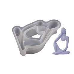 Белый Дым Фигурка мыслителя «сделай сам», силиконовые формы для статуй, свечей, для абстрактного искусства, мышления, человеческого портрета, изготовления ароматических свечей, серый, 13.7x8.8x5 см