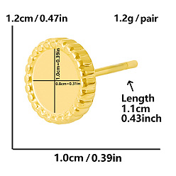 Настоящее золото 18K Модные овальные 304 серьги-гвоздики из нержавеющей стали, винтажные аксессуары, реальный 18 k позолоченный, 12x10 мм