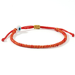 Красный Браслеты ручной работы из фарфора с бусинами, символизирующими "оберег от сглаза", плетеные из бусин., регулируемые браслеты шнур, красные