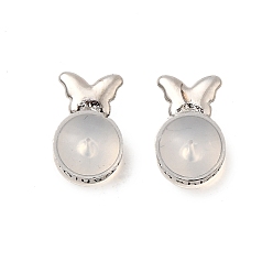 Бабочка Силиконовые гайки для ушей, с латунной фурнитурой , платина, бабочка, 10.5x6.5x5.5 мм, отверстие : 0.5 мм