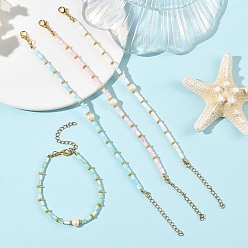Couleur Mélangete Bracelets pour femmes en perles de culture d'eau douce naturelles et en coquillages d'eau douce teints., couleur mixte, 7.17 pouce (18.2 cm)