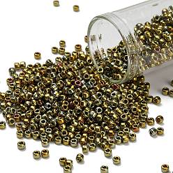 (513) Galvanized Carnival Тохо 8/0 круглые бусины, японский бисер, (513) оцинкованный карнавал, 3 мм, отверстие : 1 мм, Около 10000 шт / фунт