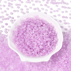 Сливовый Выпечка краска стеклянные бусины, рондель, слива, 4~5x2 мм, отверстие : 1 мм, около 25000 шт / 1000 г