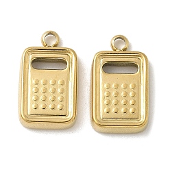 Настоящее золото 18K 304 подвески из нержавеющей стали, калькулятор, ионное покрытие (ip), реальный 18 k позолоченный, 15.5x9x2.5 мм, отверстие : 1.6 мм