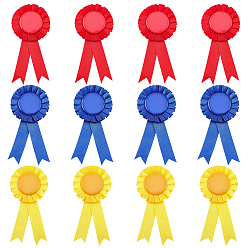 (52) Непрозрачная лаванда 12 шт. 3 цвета наградная лента форма жесть значки, брошь с пустой пуговицей для аксессуара для вечеринки, разноцветные, 155~160x75~92 мм, 4 шт. / Сколор