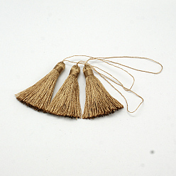 BurlyWood Nylon Thread Tassel Big Pendant Decorations, BurlyWood, 43x6mm
