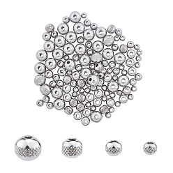 Edelstahl Farbe 304 Edelstahlkugeln, rund mit Wellen, Edelstahl Farbe, 4x3 mm, Bohrung: 1.5 mm, 120 Stück / Karton