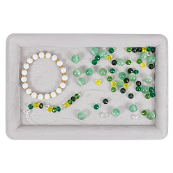 Light Grey Rectangle Velvet Jewelry Plates, Jewelry Plate, Storage Tray for Rings, Necklaces, Earring, Light Grey, 23x15x1.8cm