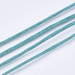 Teal Waxed Cotton Thread Cords, Teal, 1mm, about 100yards/roll(300 feet/roll)
