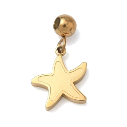 Морская звезда 304 подвески из нержавеющей стали, золотые, морская звезда, 16.5 мм, отверстие : 1.2 мм, Кулон : 11x10x2 мм
