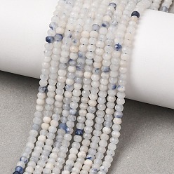 Dumortierite Natural Blue White Dumortierite Beads Strands, Rondelle, Faceted, 4x3mm, Hole: 0.7mm, about 135pcs/strand, 15.55''(39.5cm)