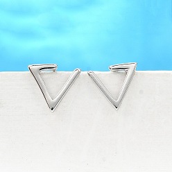 Треугольник 925 стерлингового серебра серьги стержня, платина, треугольные, 6.5x7 мм
