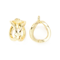 Настоящее золото 18K Обшивка стойки латунными навесными дужками, усилитель укороченный кулон залог, с петлями, долговечный, без кадмия и без свинца, реальный 18 k позолоченный, 14.5x10x9 мм, отверстие : 1.5 мм