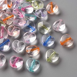 Mixed Color Transparent Acrylic Beads, Heart, Mixed Color, 12x12x7mm, Hole: 1.5mm, about 890pcs/500g