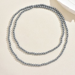 Серый Длинные ожерелья из пластиковых бусин с имитацией жемчуга во французском стиле диаметром 8мм для женщин, серые, 61.81 дюйм (157 см)