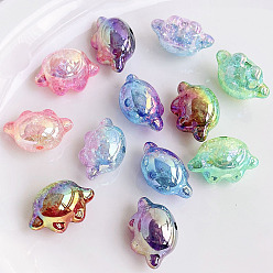 Mixed Color Transparent Crackle Acrylic Beads, Gradient Color, Claw Print, Mixed Color, 17.6x26.5x15mm, Hole: 3mm