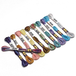 (52) Непрозрачная лаванда 11связки 11 цвета ручная вышивка хлопковыми нитками, разноцветные, 1 мм, около 8.75 ярдов (8 м) / пачка, 1 расслоение / цвет