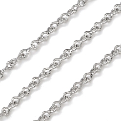 Платина Латунные витые цепи, долговечный, стойки покрытие, без свинца и без кадмия, пайки, с катушкой, платина, 5x2.5x2.5 мм