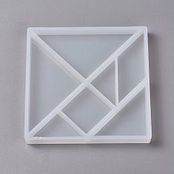 Белый Силиконовые формы, формы для литья смолы, для уф-смолы, изготовление ювелирных изделий из эпоксидной смолы, ювелирные изделия из бижутерии из смолы, квадратный, белые, 11.6x11.5x1.3 см