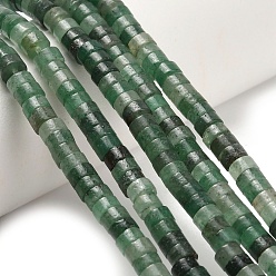 Зеленый Авантюрин Естественный зеленый авантюрин бисер нитей, диск, Heishi бусы, 4x2~2.5 мм, отверстие : 0.7 мм, около 158~160 шт / нитка, 14.96''~15.16'' (38~38.5 см)