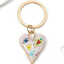 Античный Белый Брелки из сплава эмали, украшения для сумок и кошельков, сердце, старинный белый, 7x3 см