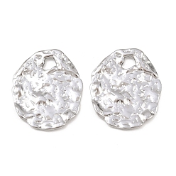 Нержавеющая Сталь Цвет Кованые 304 подвески из нержавеющей стали, овальные, без кадмия, без никеля и без свинца, цвет нержавеющей стали, 35.5x29.5x1.8 мм, отверстие : 1.4 мм