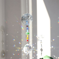 Tree of Life Кристалла Suncatcher, с металлическая фурнитурой, для дома, садовый декор, древо жизни, 300~400 мм