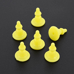 Yellow Silicone Ear Nuts, Earring Backs, for Stud Earring Making, Yellow, 11x8x8mm, Hole: 0.7mm